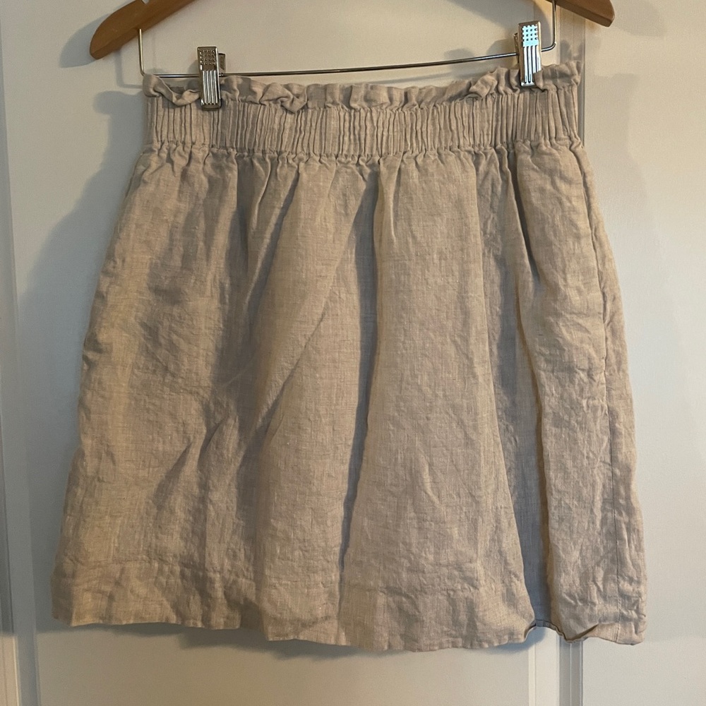J Crew paper-bag style linen skirt